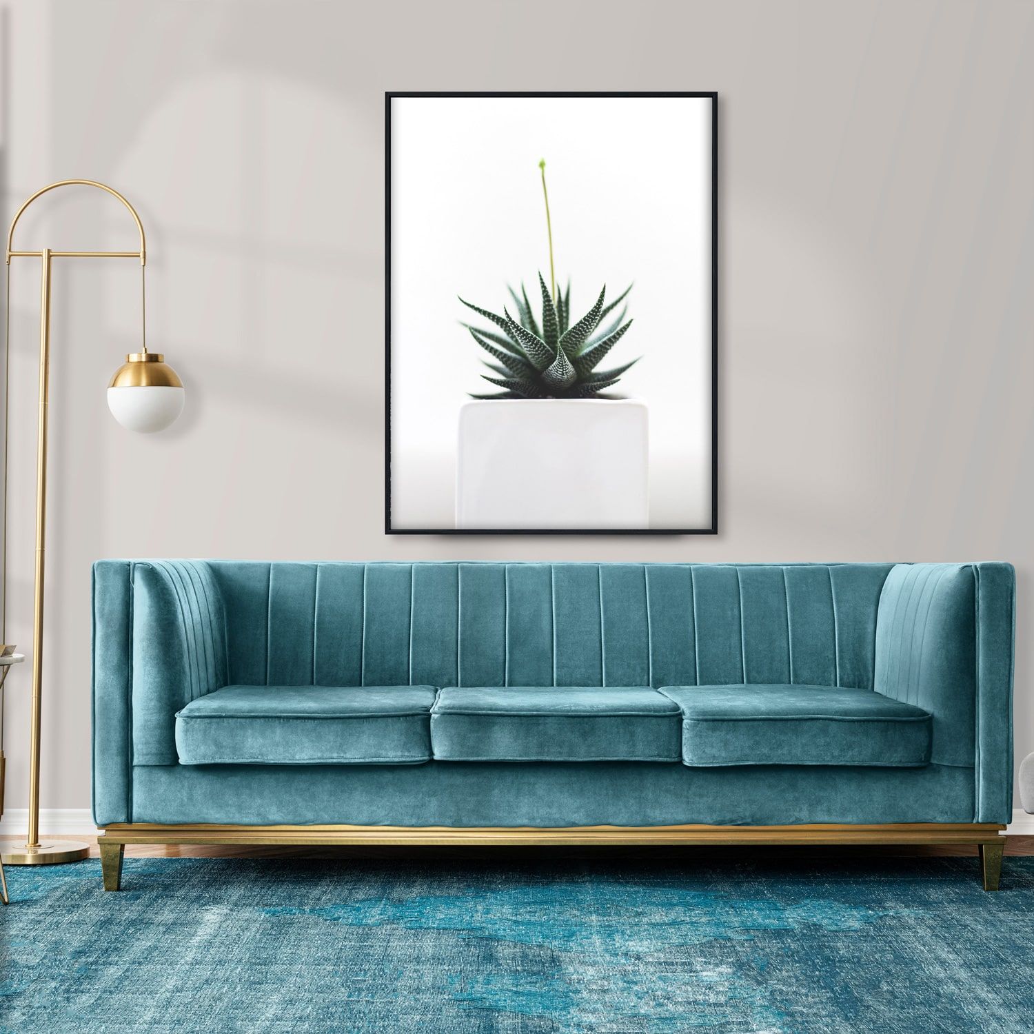 Fotomontaje de una lámina de un cactus en una maceta